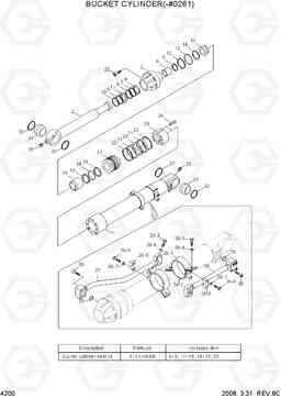 4200 BUCKET CYLINDER(-#0261) R450LC-7, Hyundai