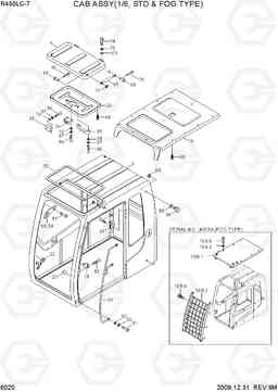 6020 CAB ASSY(1/6, STD & FOG TYPE) R450LC-7, Hyundai