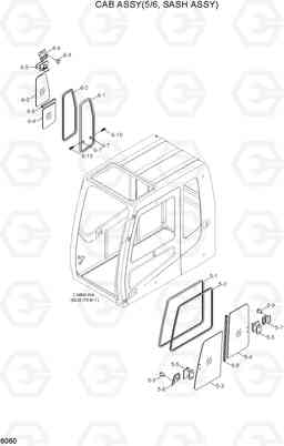 6060 CAB ASSY(5/6, SASH ASSY) R450LC-7, Hyundai
