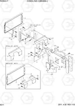 6211 COWLING 2(#0464-) R450LC-7, Hyundai