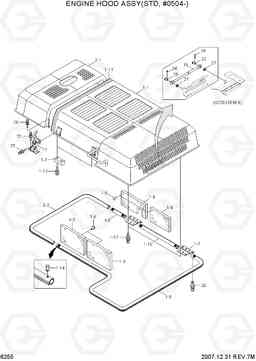 6255 ENGINE HOOD ASSY(STD, #0504-) R450LC-7, Hyundai