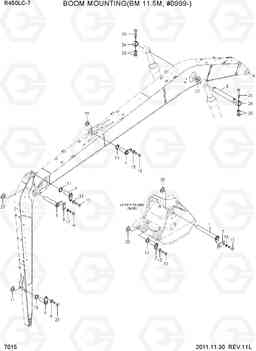 7015 BOOM MOUNTING(BM 11.5M, #0999-) R450LC-7, Hyundai