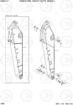 7260 ARM(3.38M, HEAVY DUTY, #0484-) R450LC-7, Hyundai