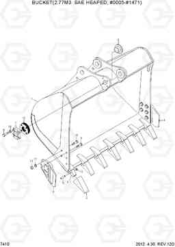 7410 BUCKET(2.77M3 SAE HEAPED, #0005-#1471) R450LC-7, Hyundai