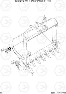 7411 BUCKET(2.77M3 SAE HEAPED, #1472-) R450LC-7, Hyundai