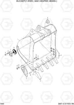 7450 BUCKET(1.65M3 SAE HEAPED, #0086-) R450LC-7, Hyundai