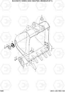 7460 BUCKET(1.84M3 SAE HEAPED, #0086-#1471) R450LC-7, Hyundai