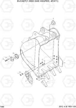 7490 BUCKET(1.38M3 SAE HEAPED, -#1471) R450LC-7, Hyundai