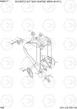 7605 BUCKET(1.00M3 SAE HEAPED, #0941-#1471) R450LC-7, Hyundai