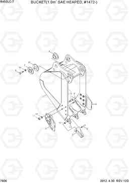 7606 BUCKET(1.00M3 SAE HEAPED, #1472-) R450LC-7, Hyundai