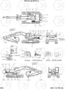 8100 DECALS(-#0441) R450LC-7, Hyundai