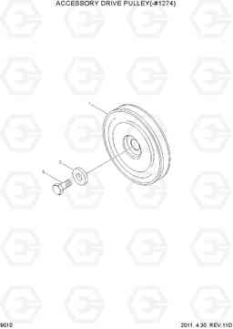 9010 ACCESSORY DRIVE PULLEY(-#1274) R450LC-7, Hyundai