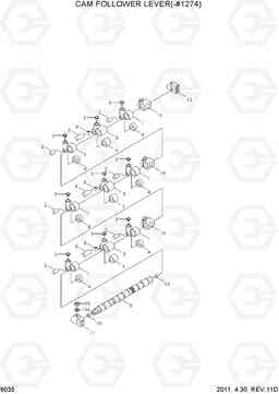 9035 CAM FOLLOWER LEVER(-#1274) R450LC-7, Hyundai