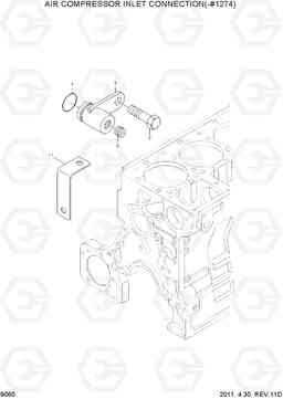 9060 AIR COMPRESSOR INLET CONNECTION(-#1274) R450LC-7, Hyundai