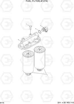 9170 FUEL FILTER(-#1274) R450LC-7, Hyundai