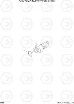 9180 FUEL PUMP INLET FITTING(-#1274) R450LC-7, Hyundai