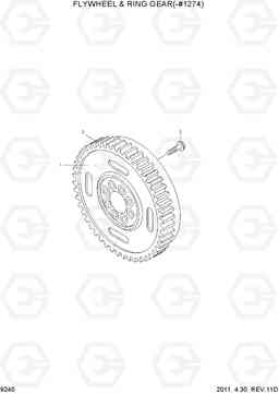 9240 FLYWHEEL & RING GEAR(-#1274) R450LC-7, Hyundai