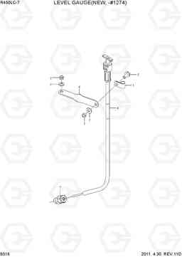 9316 LEVEL GAUGE(NEW, -#1274) R450LC-7, Hyundai