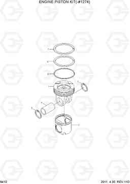9410 ENGINE PISTON KIT(-#1274) R450LC-7, Hyundai