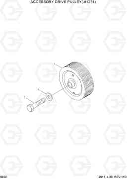 9450 ACCESSORY DRIVE PULLEY(-#1274) R450LC-7, Hyundai