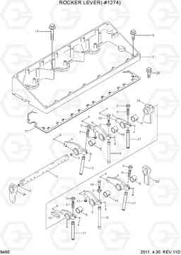 9460 ROCKER LEVER(-#1274) R450LC-7, Hyundai