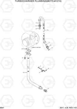 9541 TURBOCHARGER PLUMBING(#0170-#1274) R450LC-7, Hyundai