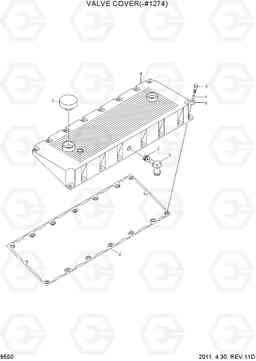 9550 VALVE COVER(-#1274) R450LC-7, Hyundai