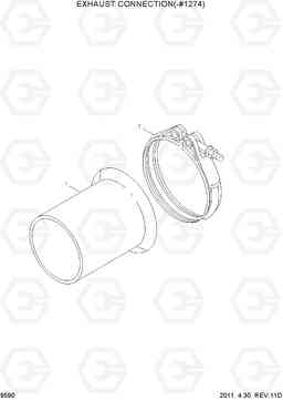 9590 EXHAUST CONNECTION(-#1274) R450LC-7, Hyundai