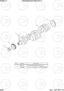 9660 CRANKSHAFT(#1275-) R450LC-7, Hyundai