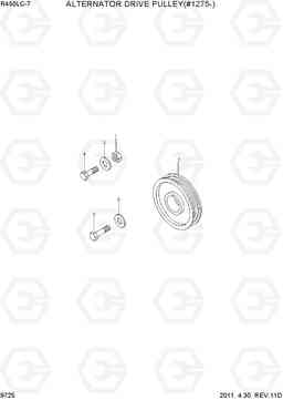 9725 ALTERNATOR DRIVE PULLEY(#1275-) R450LC-7, Hyundai