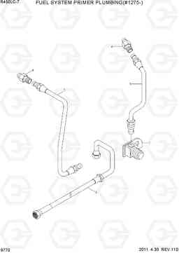 9770 FUEL SYSTEM PRIMER PLUMBING(#1275-) R450LC-7, Hyundai