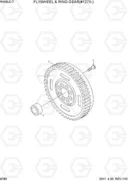 9780 FLYWHEEL & RING GEAR(#1275-) R450LC-7, Hyundai