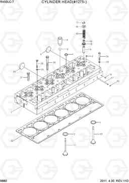 9880 CYLINDER HEAD(#1275-) R450LC-7, Hyundai