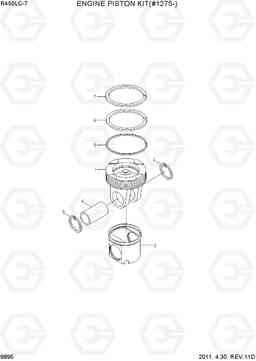 9895 ENGINE PISTON KIT(#1275-) R450LC-7, Hyundai