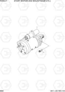 9930 START MOTOR AND MOUNTING(#1275-) R450LC-7, Hyundai