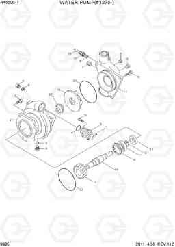 9985 WATER PUMP(#1275-) R450LC-7, Hyundai