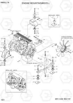 1011 ENGINE MOUNTING(#0315-) R450LC-7A, Hyundai