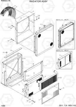 1050 RADIATOR ASSY R450LC-7A, Hyundai