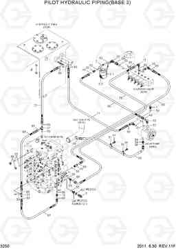 3250 PILOT HYDRAULIC PIPING(BASE 3) R450LC-7A, Hyundai