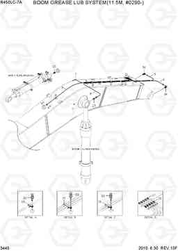 3445 BOOM GREASE LUB SYSTEM(11.5M, #0290-) R450LC-7A, Hyundai