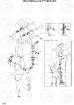 3550 ARM HYDRAULIC PIPING(4.50M) R450LC-7A, Hyundai