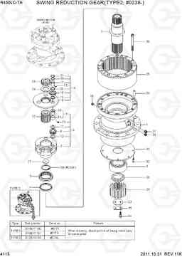 4115 SWING REDUCTION GEAR(TYPE2, #0236-) R450LC-7A, Hyundai