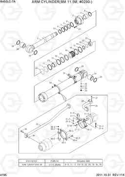 4195 ARM CYLINDER(BM 11.5M, #0290-) R450LC-7A, Hyundai