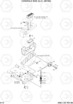 6110 CONSOLE BOX 2(LH, -#0188) R450LC-7A, Hyundai