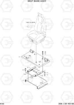 6130 SEAT BASE ASSY R450LC-7A, Hyundai