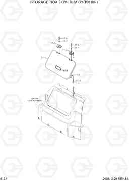 6151 STORAGE BOX COVER ASSY(#0189-) R450LC-7A, Hyundai