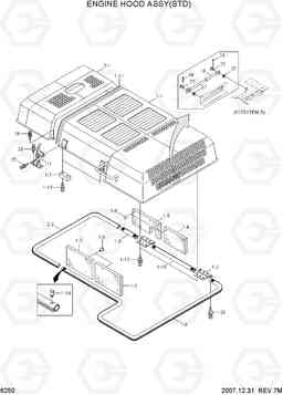 6250 ENGINE HOOD ASSY(STD) R450LC-7A, Hyundai