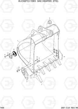 7400 BUCKET(2.15M3 SAE HEAPED, STD) R450LC-7A, Hyundai