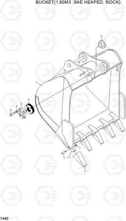7440 BUCKET(1.80M3 SAE HEAPED, ROCK) R450LC-7A, Hyundai