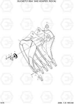 7470 BUCKET(1.80M3 SAE HEAPED, ROCK) R450LC-7A, Hyundai